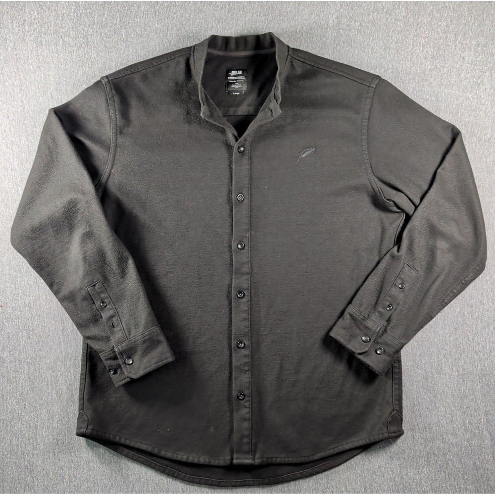 PUBLISH Brand Casual Button Sz L Shirt Black HEAVY Goth Grunge Today‎ Tomorrow